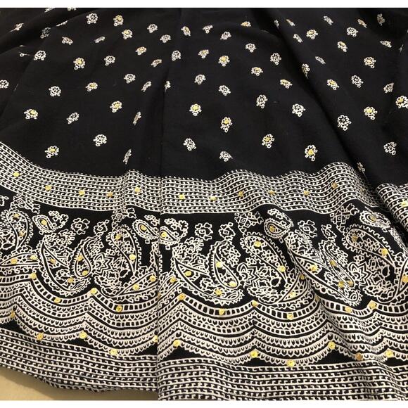 Erica Brooke Women Skirt Black White & Gold Size 36 XXL Cotton 100% Embellished - Picture 11 of 12